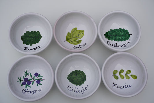 Pinzimonio, set of six bowls for balsamic vinegar